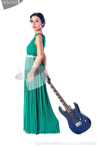 Image of Pretty woman with guitar