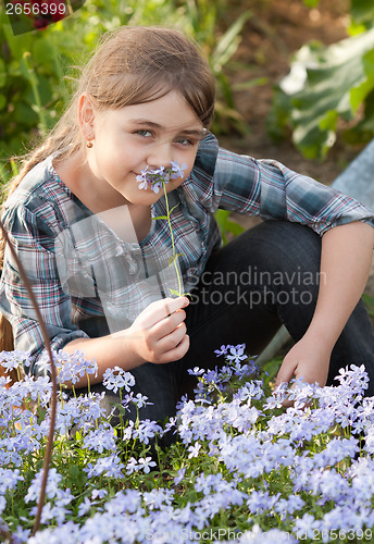 Image of Girl in garden