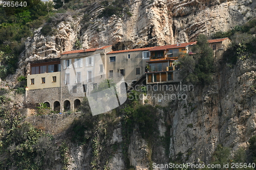 Image of Houses on a steep cliff, France