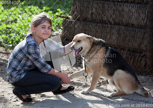 Image of Girl with dog