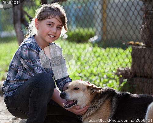 Image of Girl with dog