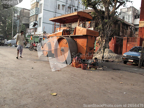 Image of Streets of Kolkata. Thousands of beggars are the most disadvantaged castes living in the streets