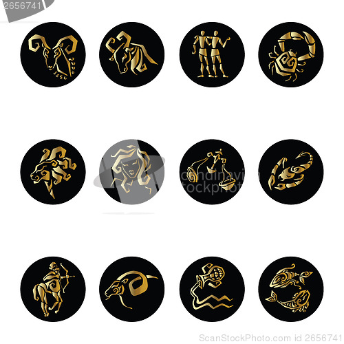 Image of Horoscope Zodiac  Star signs, vector set.