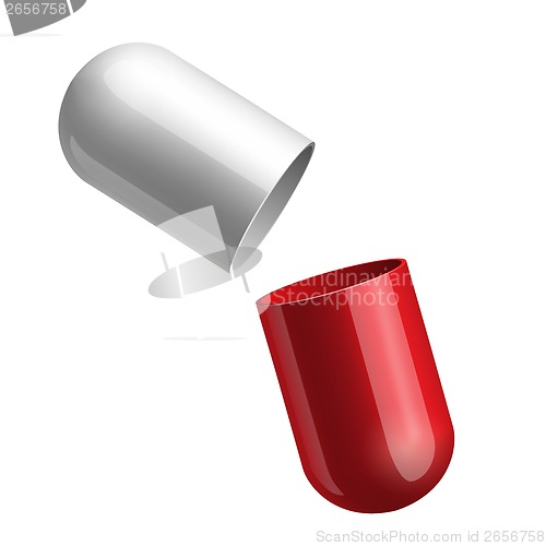 Image of Opening red medical capsule