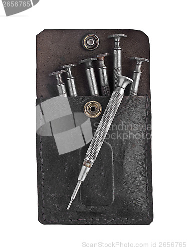 Image of vintage watchmaker screwdrivers set