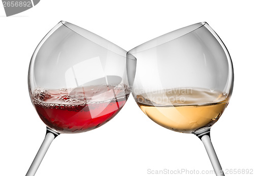 Image of Moving red and white wine