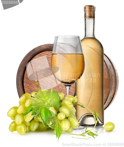 Image of Brown barrel and wine