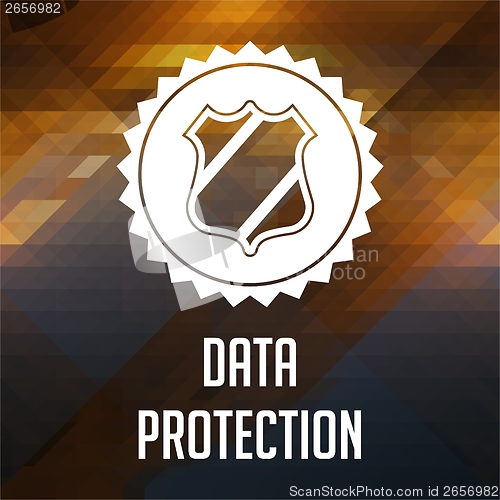 Image of Data Protection Concept on Triangle Background.