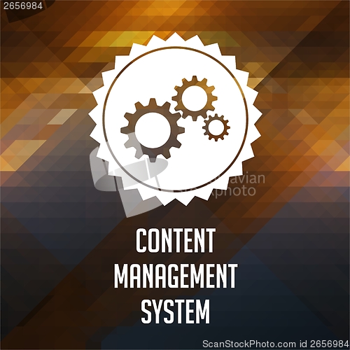 Image of Content Management System on Triangle Background.