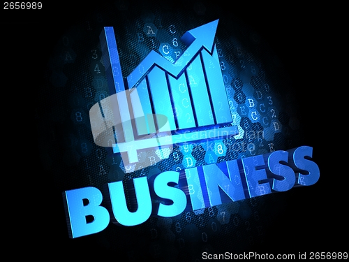Image of Business Concept on Dark Digital Background.