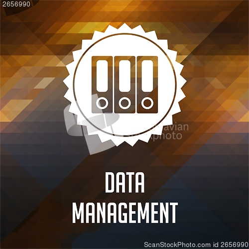 Image of Data Management Concept on Triangle Background.