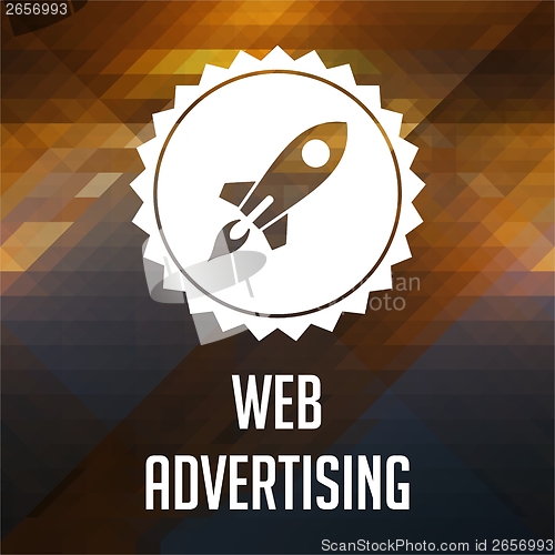 Image of Web Advertising Concept on Triangle Background.