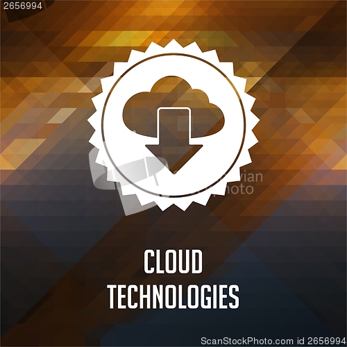 Image of Cloud Technologies Concept on Triangle Background.