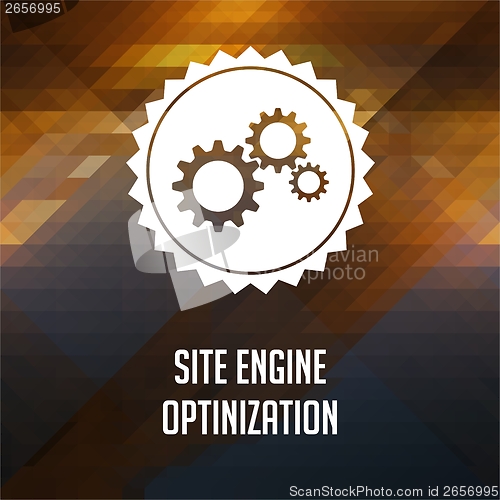 Image of Site Engine Optimization on Triangle Background.