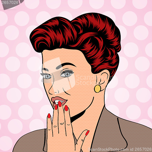 Image of cute retro woman in comics style