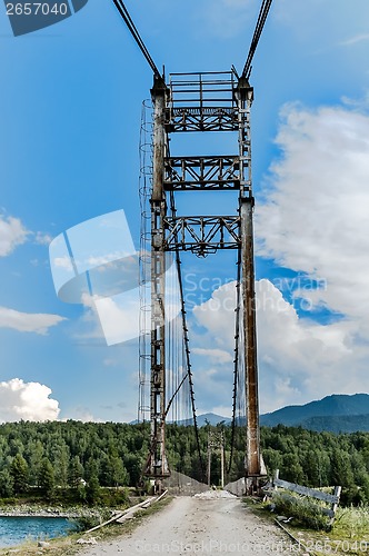 Image of Old suspension bridge above Katun
