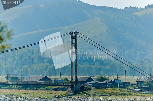 Image of Old suspension bridge above Katun