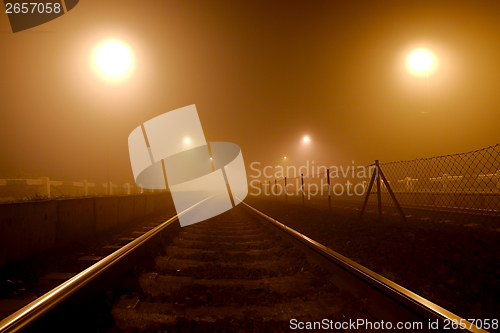 Image of Rails in the fog