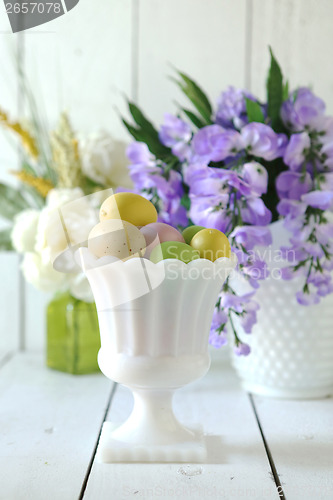 Image of Easter Holiday Themed Still Life Scene in Natural Light