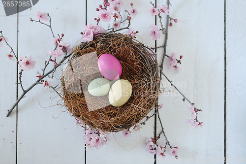 Image of Easter Holiday Themed Still Life Scene in Natural Light