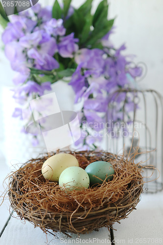 Image of Easter Holiday Themed Still Life Scene in Natural Light