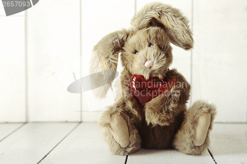 Image of Teddy Bear Bunny With Valentine or Anniversary Love Theme