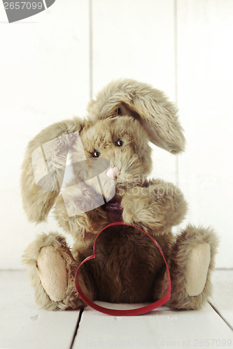 Image of Teddy Bear Bunny With Valentine or Anniversary Love Theme