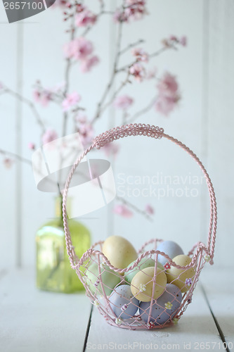Image of Easter Holiday Themed Still Life Scene in Natural Light