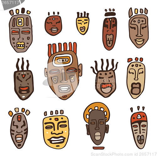 Image of African Masks set.