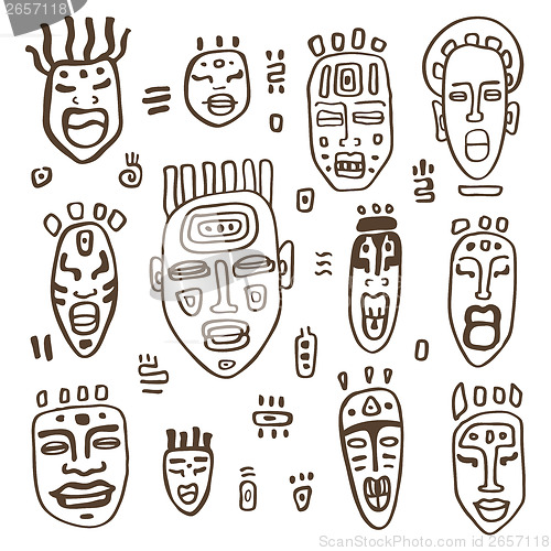 Image of African Masks set.