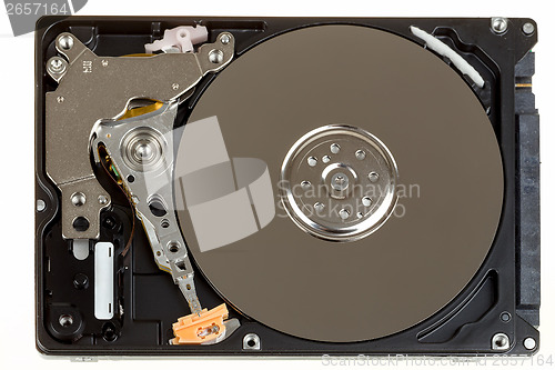 Image of uncovered 2,5 inch notebook hard drive