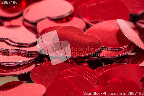 Image of red heart confetti background