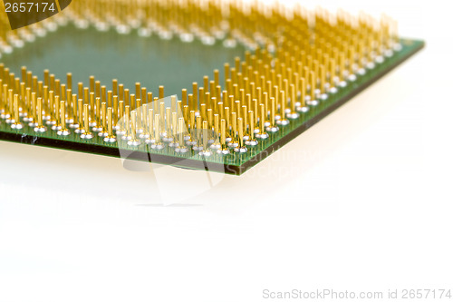 Image of macro of computer processor isolated