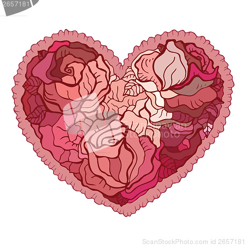 Image of Heart of flowers roses.