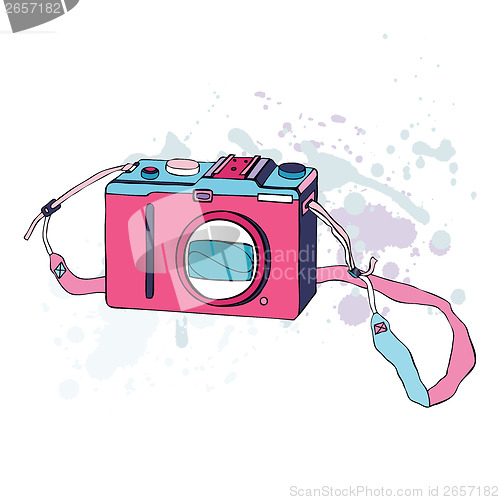 Image of Photo Camera. Vector Illustration.