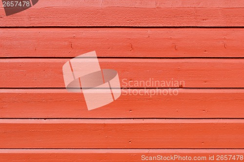 Image of Painted red plank wooden wall background