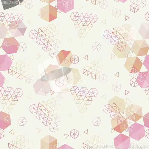 Image of Geometric pattern of hexagons triangles