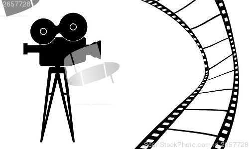 Image of Cinema camera and movie vector illustration