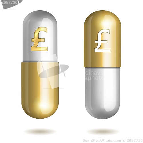 Image of Capsule Pills with Pound Signs