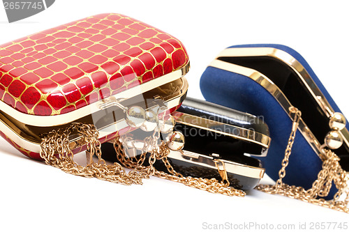 Image of Fashionable female open handbags