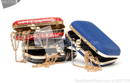 Image of Fashionable female open handbags