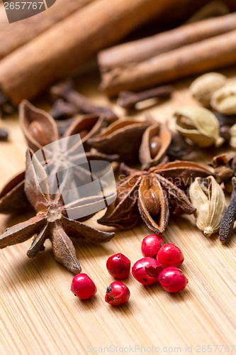 Image of Dry multicolored spice closeup