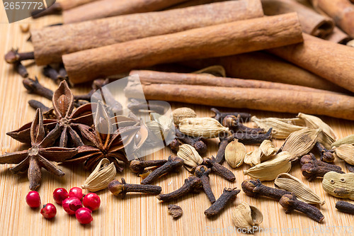 Image of Dry multicolored spice closeup