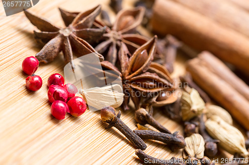 Image of Dry multicolored spice closeup