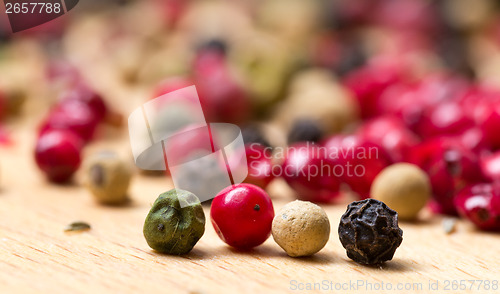 Image of Dry multicolored peppercorn
