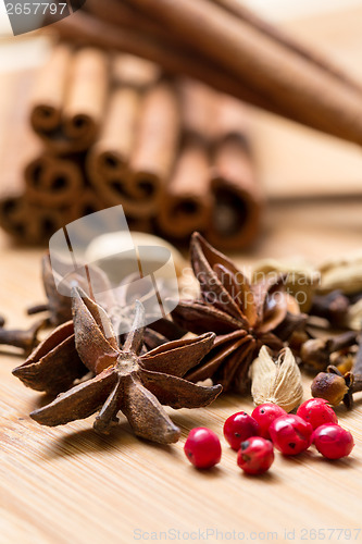 Image of Dry multicolored spice closeup