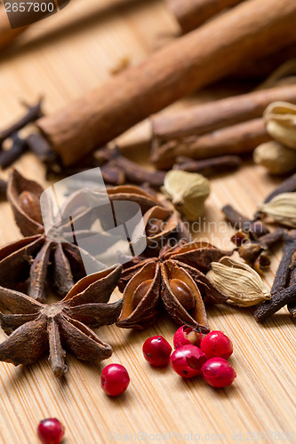 Image of Dry multicolored spice closeup