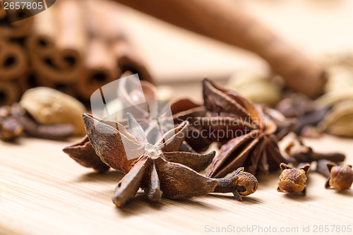 Image of Dry multicolored spice closeup