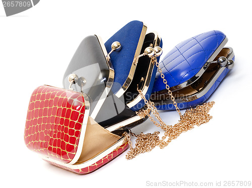 Image of Fashionable female open handbags