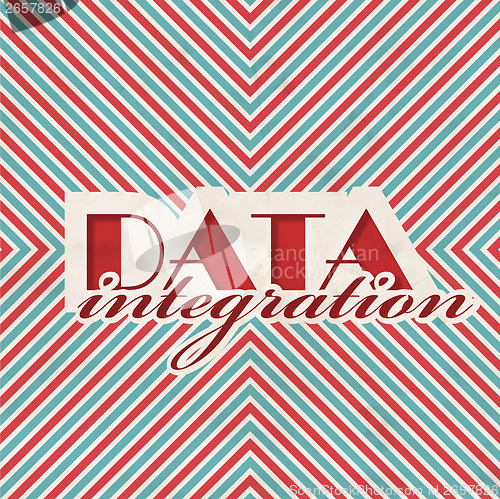 Image of Data Integration Concept on Striped Background.
